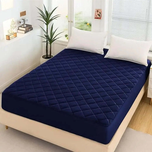 Cotton Quilted Water Proof Mattriss Protector﹙ Blue Color ﹚