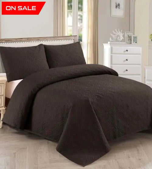 Dark Chocolate Summer Bedspread Set 3 Pcs D-B04