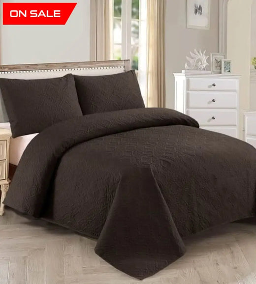 Dark Chocolate Summer Bedspread Set 3 Pcs D-B04