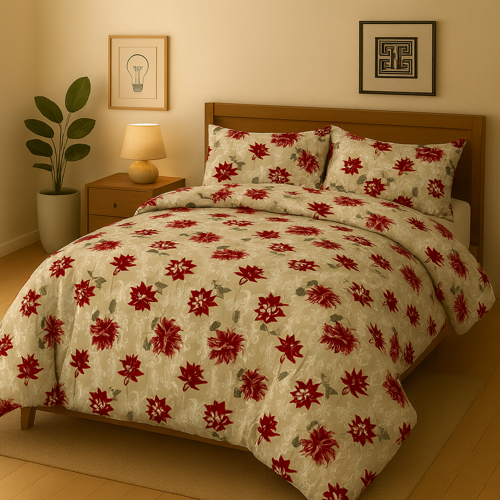 Pure Cotton 3pc Bedsheet Set  WF-85