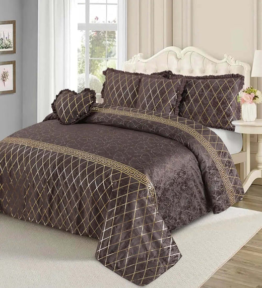 Mardian 5pc Fancy Plated Bedsheet Set 1912