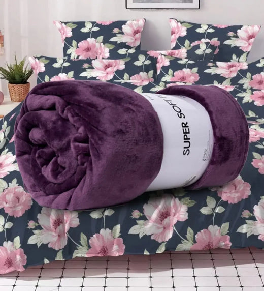 Plum Microfiber Plush Blanket