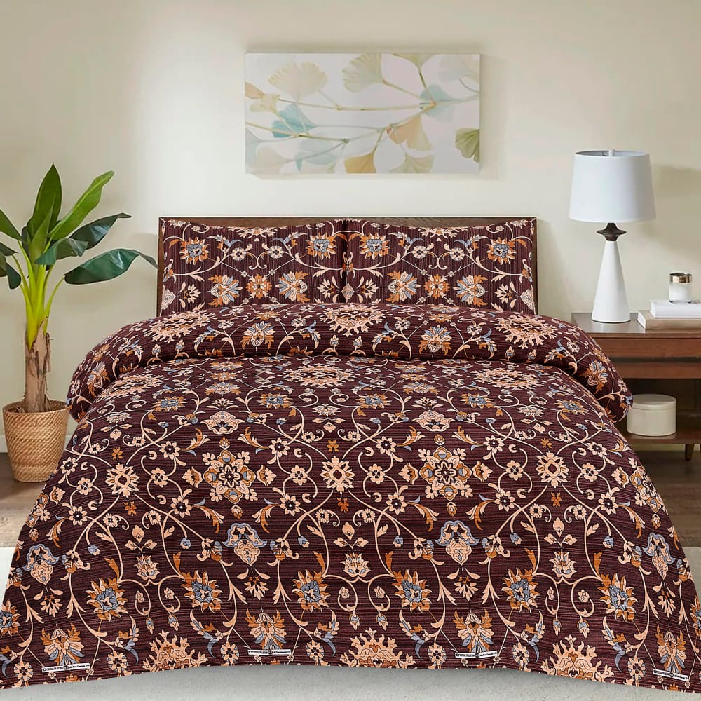 Pure Cotton 3pc Bedsheet Set B2502 Bed Sheets