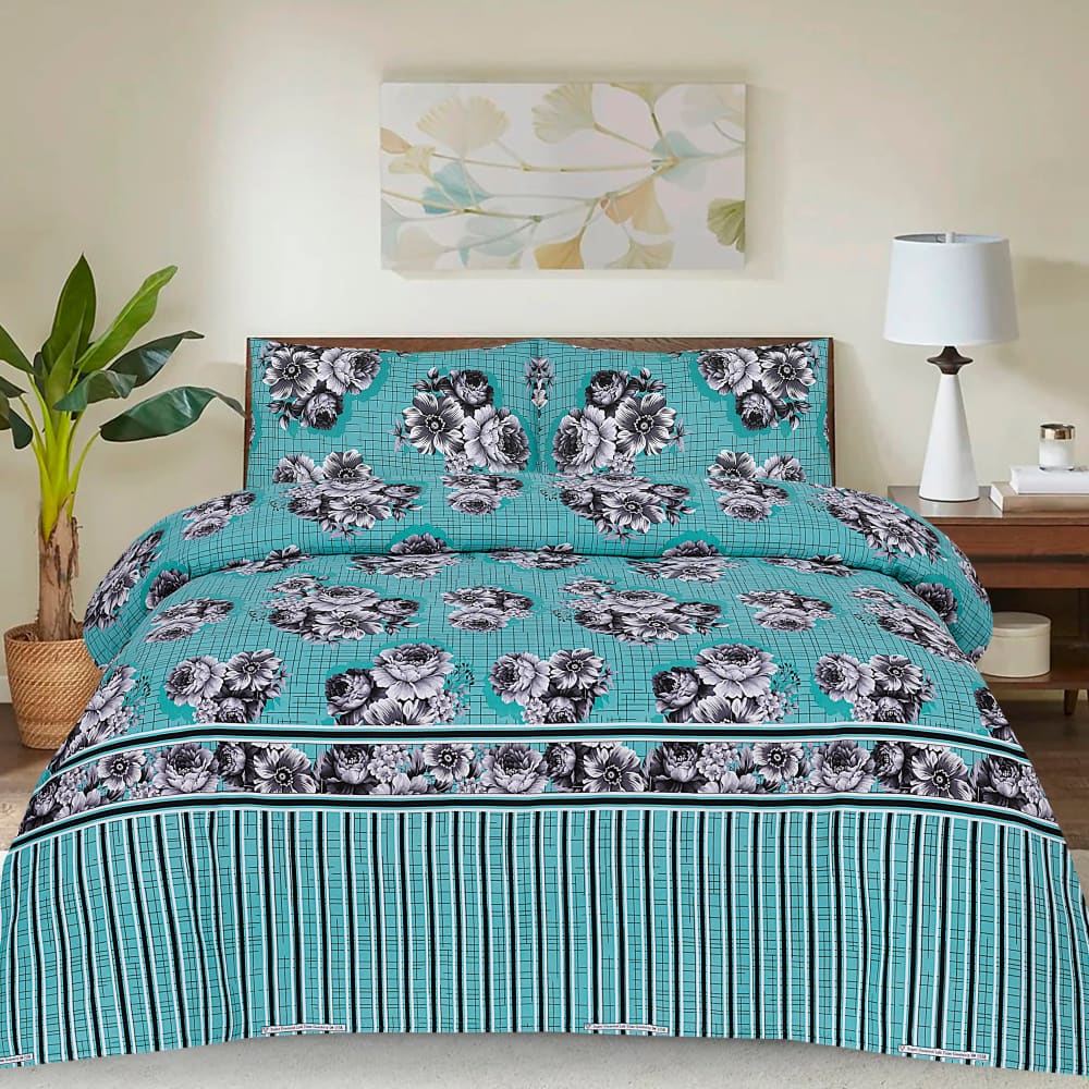 Pure Cotton 3pc Bedsheet Set B2515 Bed Sheets