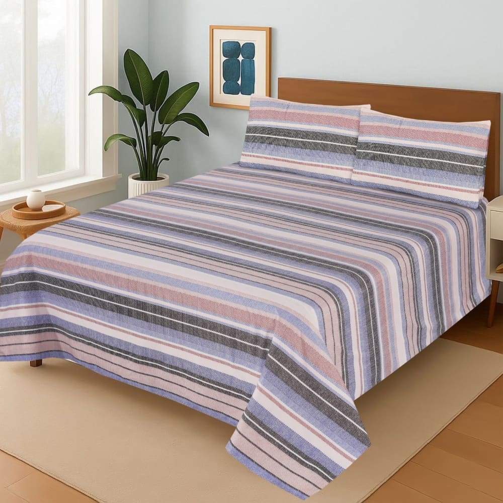Pure Cotton 3pc Bedsheet Set WF-17 Bed Sheets