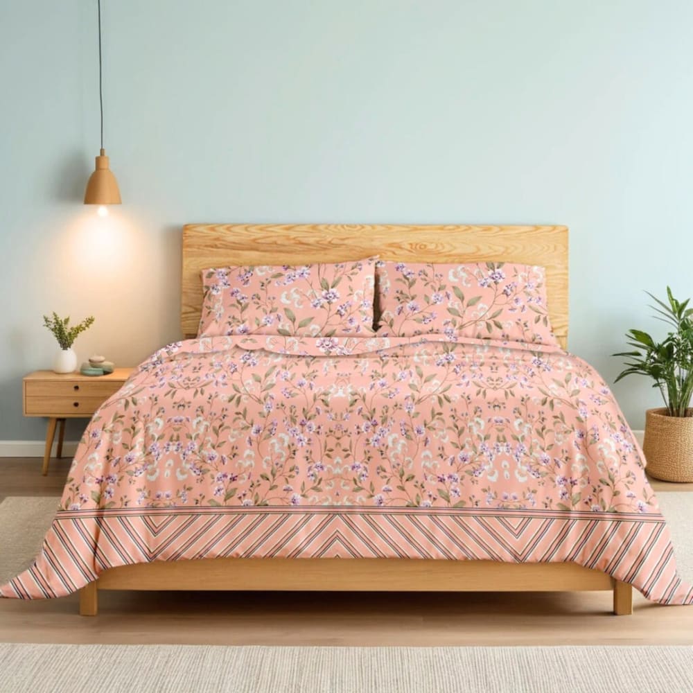 Pure Cotton 3pc Bedsheet Set WF-29 Bed Sheets