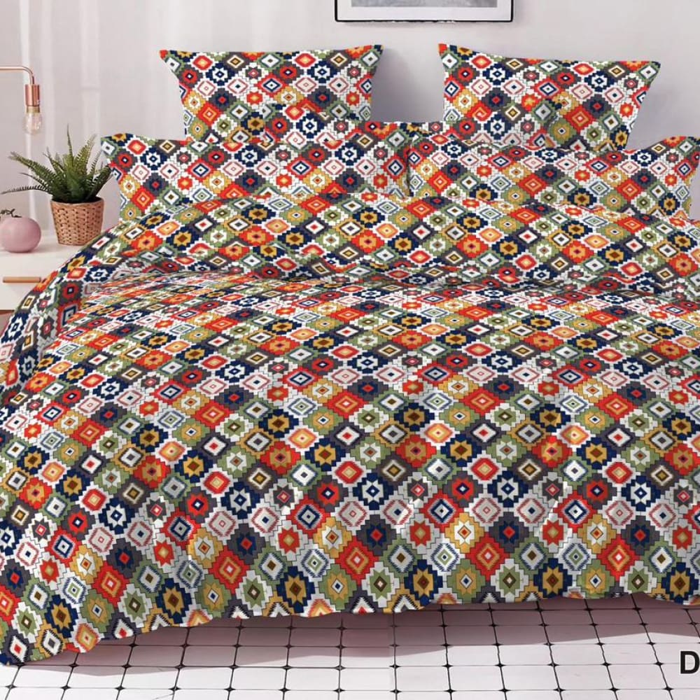 Pure Cotton 3pc Bedsheet Set WF-46 Bed Sheets