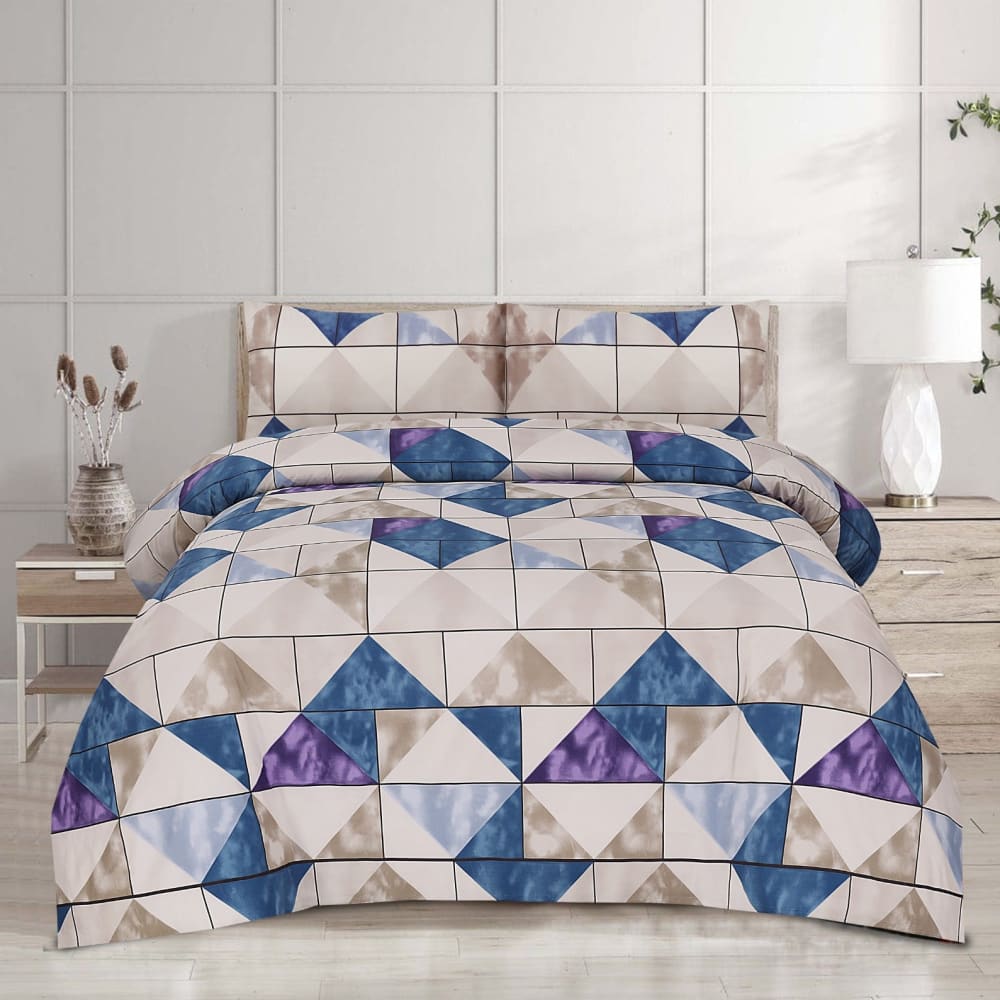 Pure Cotton 3pc Bedsheet Set WF-74 Bed Sheets
