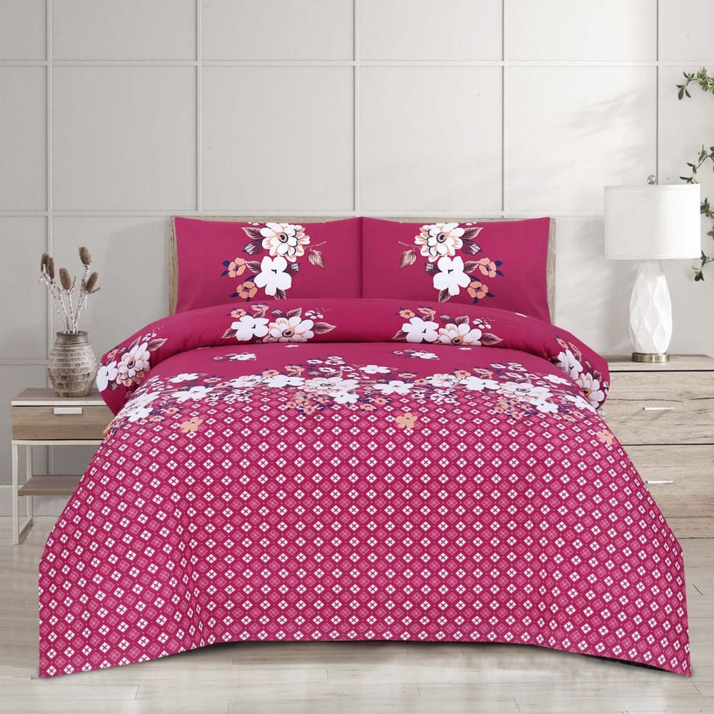 Pure Cotton 3pc Bedsheet Set WF-75 Bed Sheets