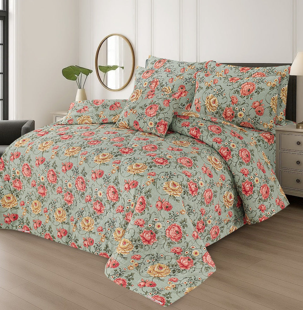 Pure Cotton 7 Pcs Comforter Set S-33 Quilts & Comforters