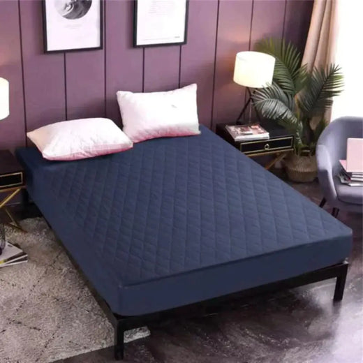 Qulited  Water Proof Mattress Protector ( Blue )