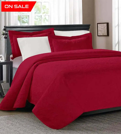 Red Bedspread Set 3 Pcs D-B03