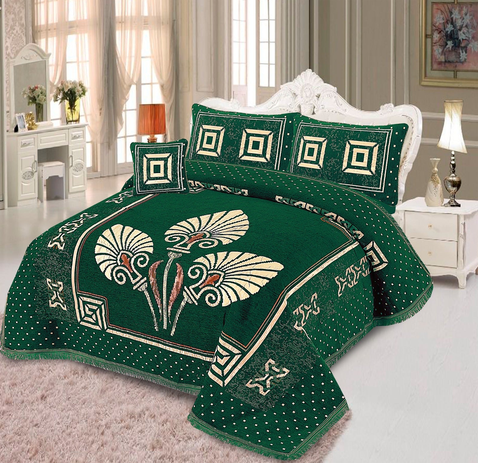 4 Pcs Velvet jecard Bedsheet Set MS-41