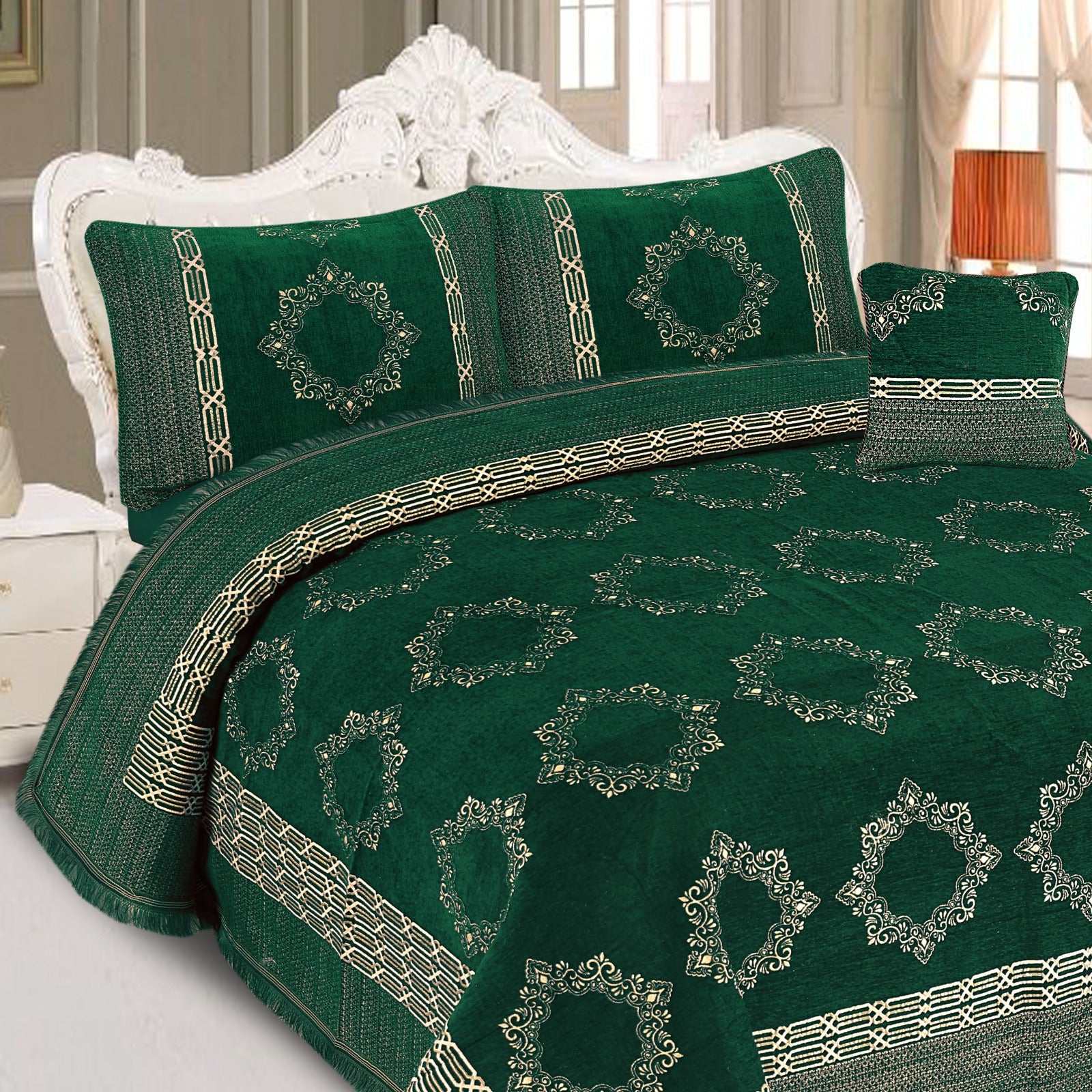 4 Pcs Velvet jecard Bedsheet Set MS-34