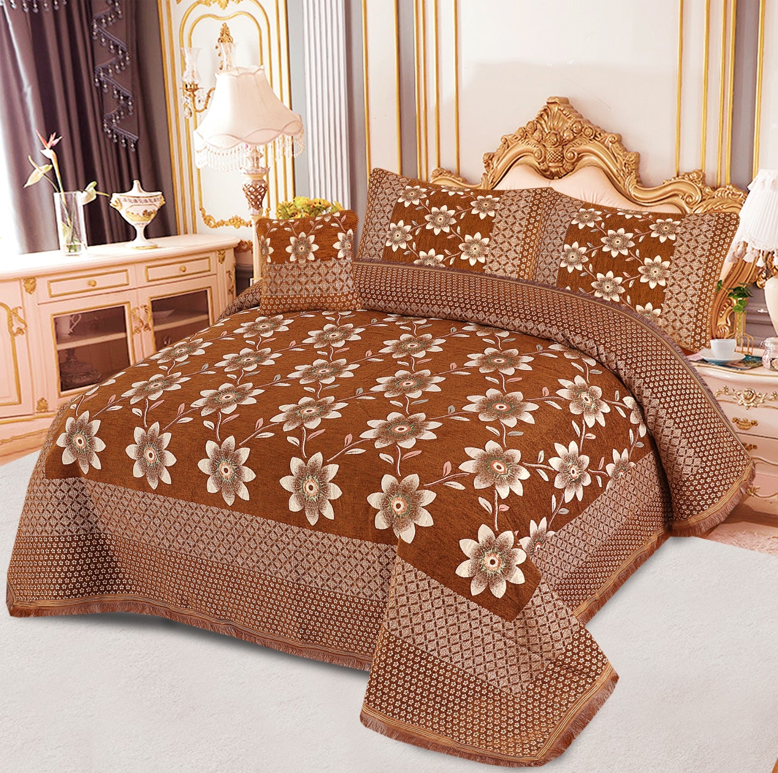 4pcs Velvet jecard Bedsheet Set MS-53