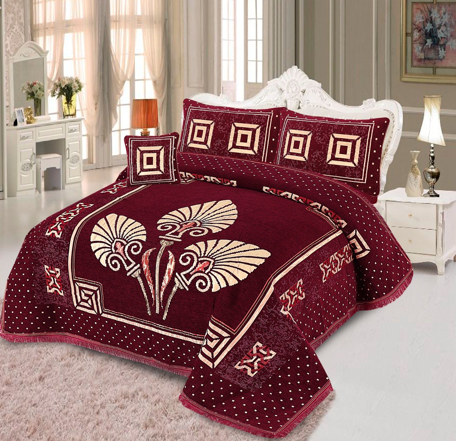 Pcs Velvet jecard Bedsheet Set MS-43