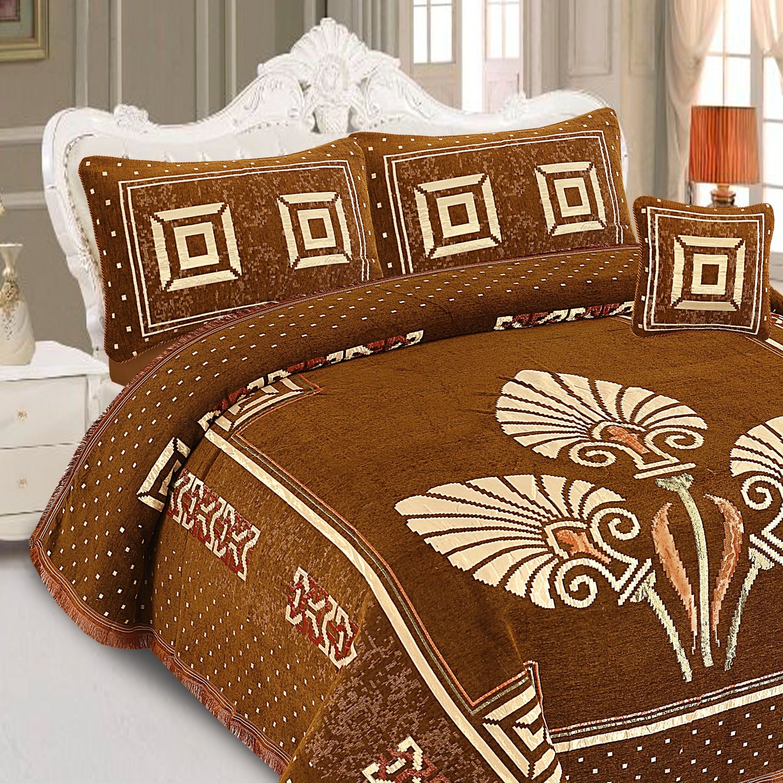 4 Pcs Velvet jecard Bedsheet Set MS-40