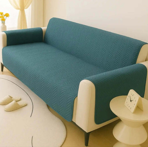 Zig Zag ultrasonic Quilted Sofa Cover ( Zinc )