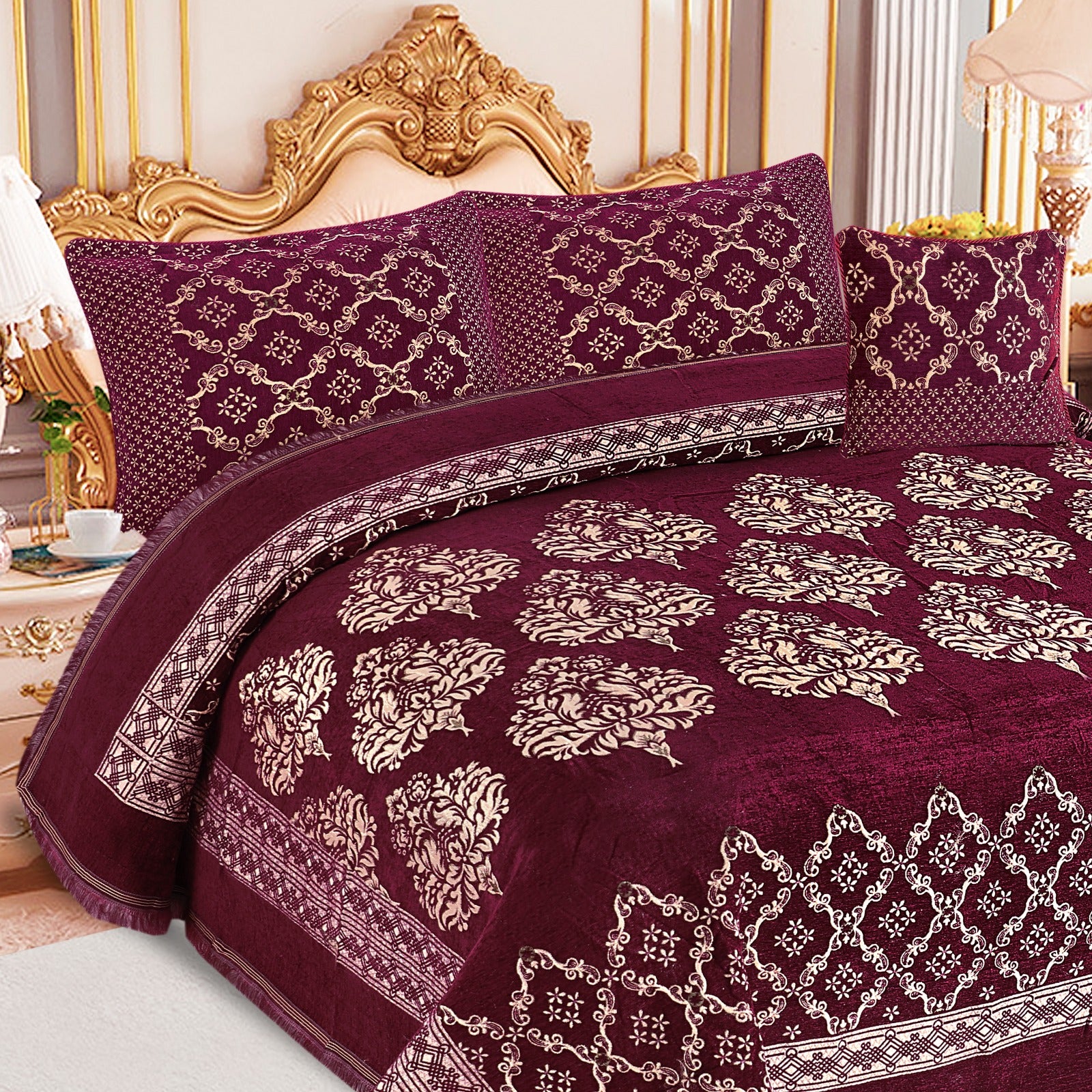 4pcs Velvet jecard Bedsheet Set MS-48