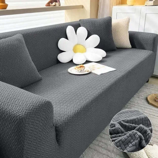 Jecard Mesh Quilted Sofa Cover﹙Grey﹚