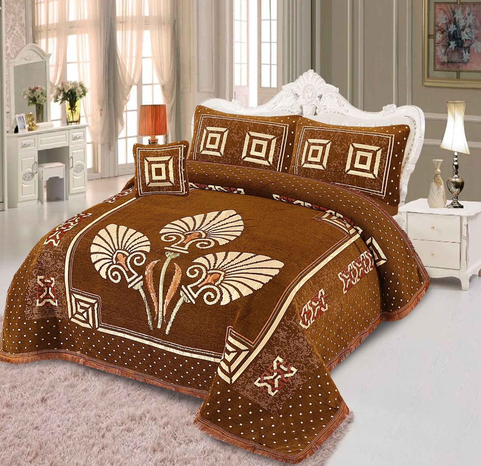 4 Pcs Velvet jecard Bedsheet Set MS-40