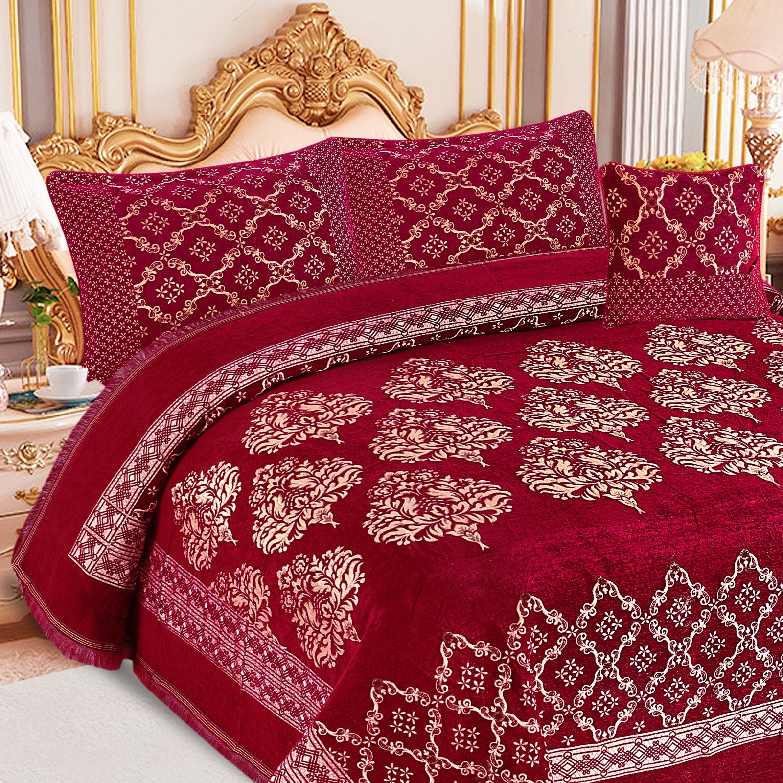 4pcs Velvet jecard Bedsheet Set MS-47