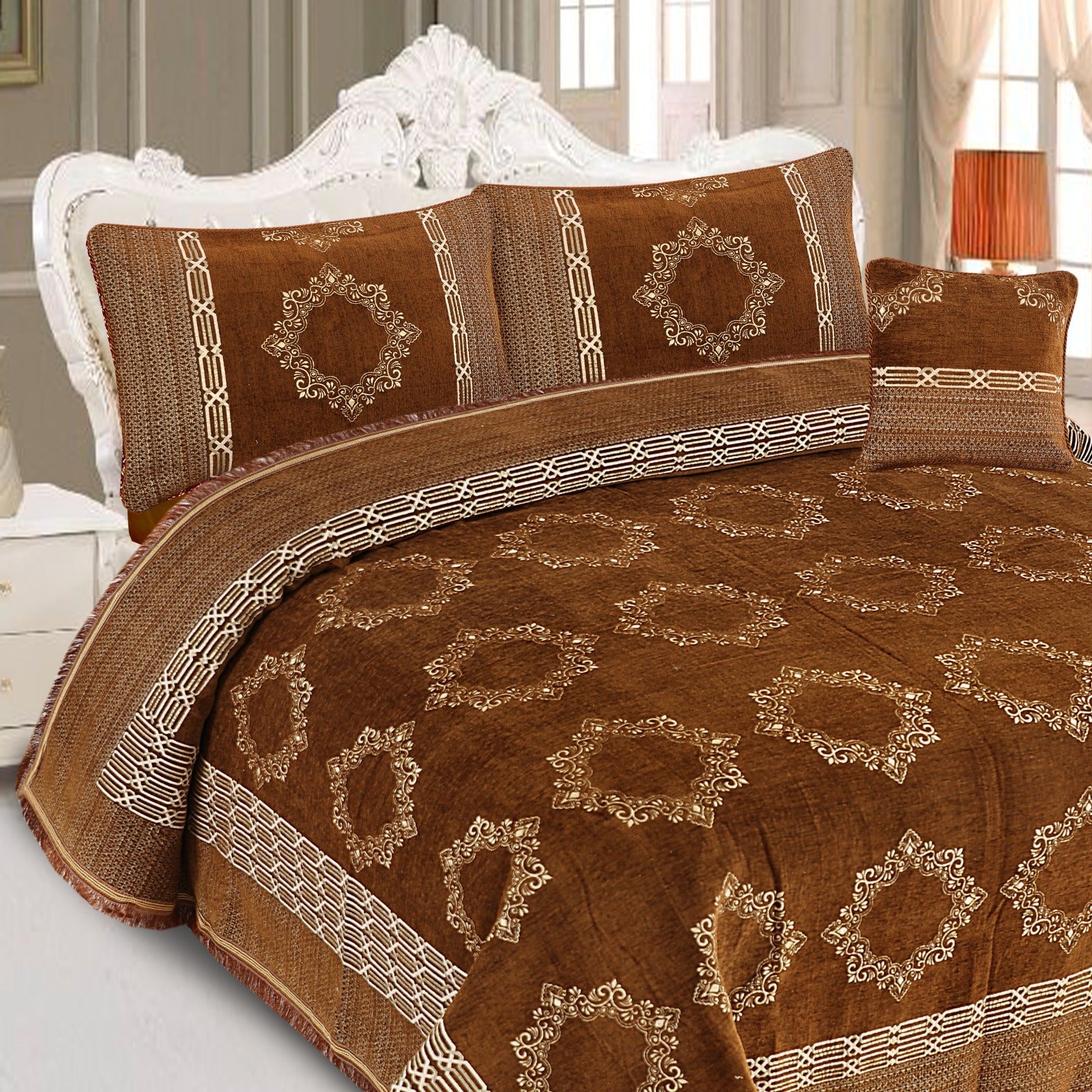 4 Pcs Velvet jecard Bedsheet Set MS-38