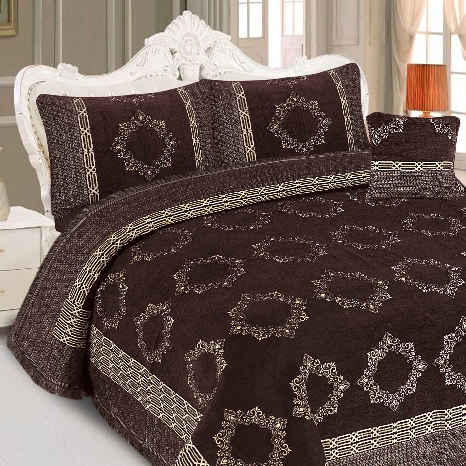 4 Pcs Velvet jecard Bedsheet Set MS-35