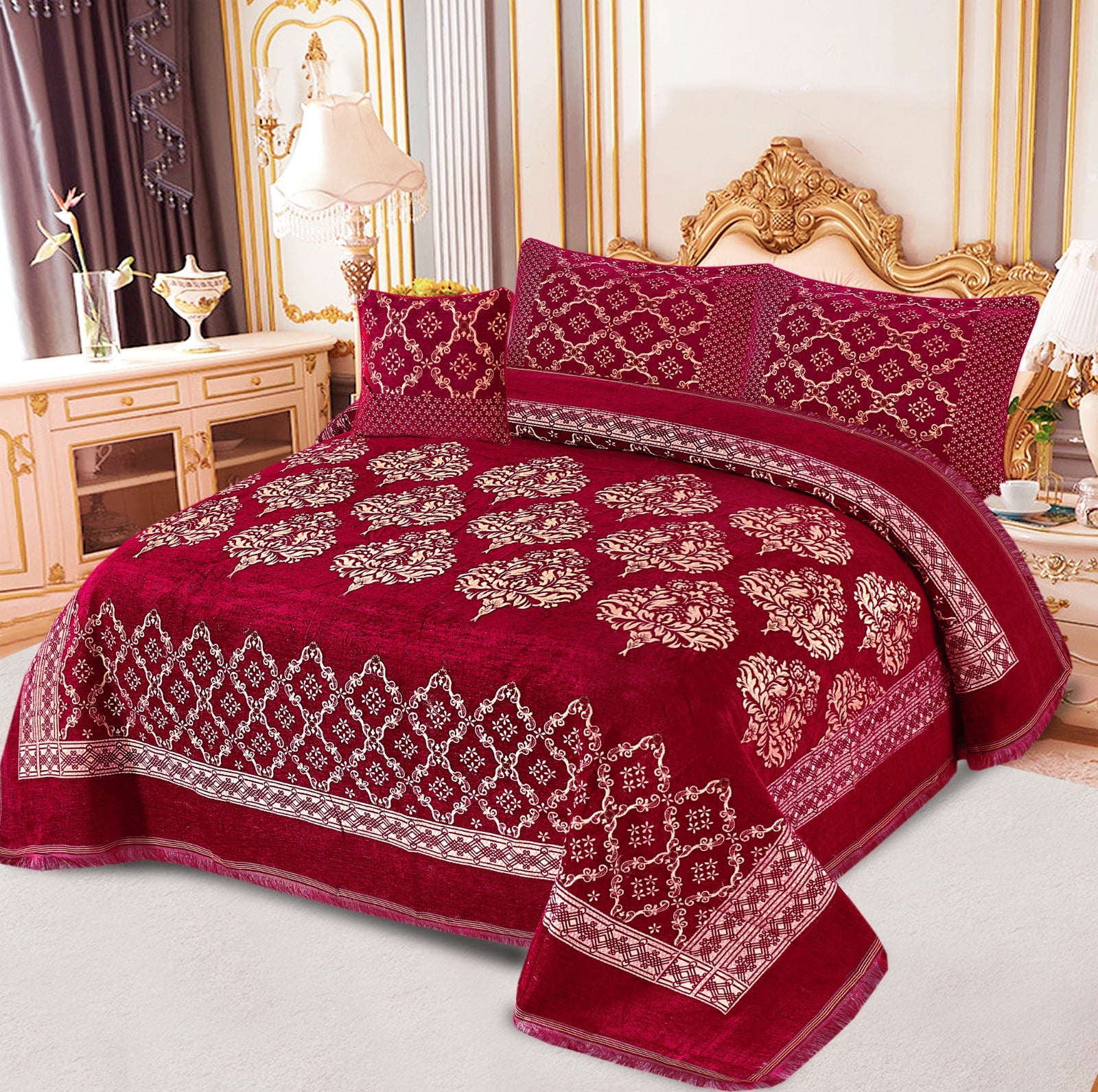 4pcs Velvet jecard Bedsheet Set MS-47