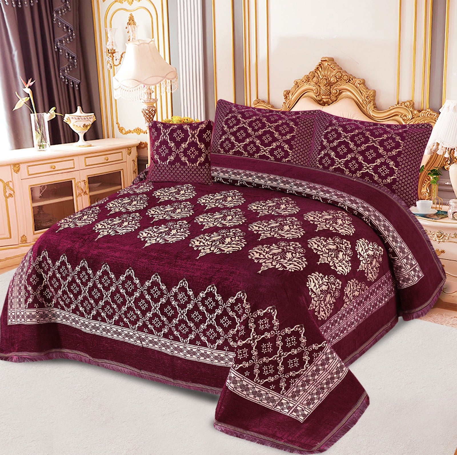 4pcs Velvet jecard Bedsheet Set MS-48