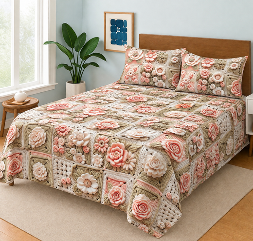 3D Digital Printed Cotton Bedsheets WF-581