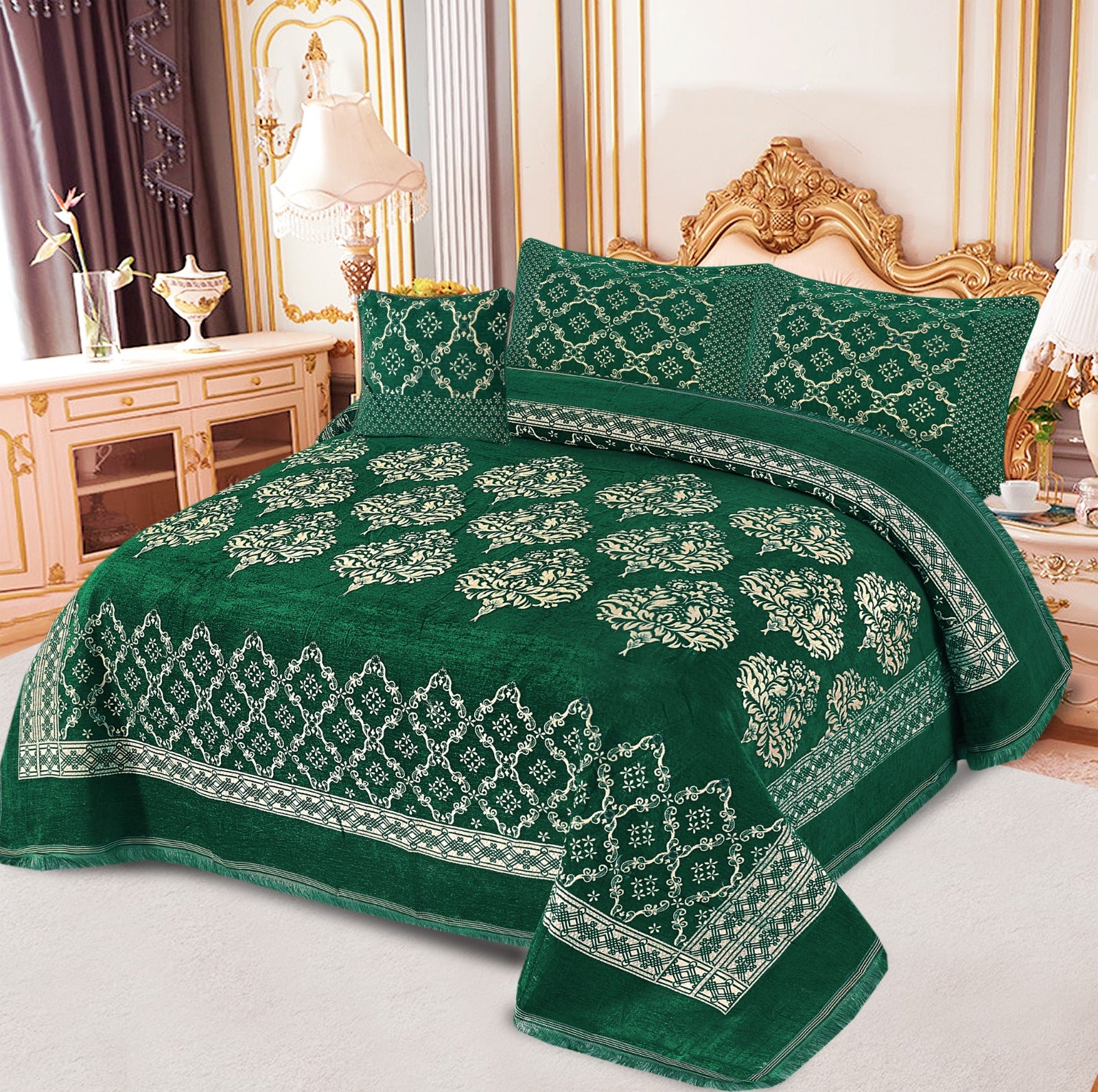 4pcs Velvet jecard Bedsheet Set MS-49