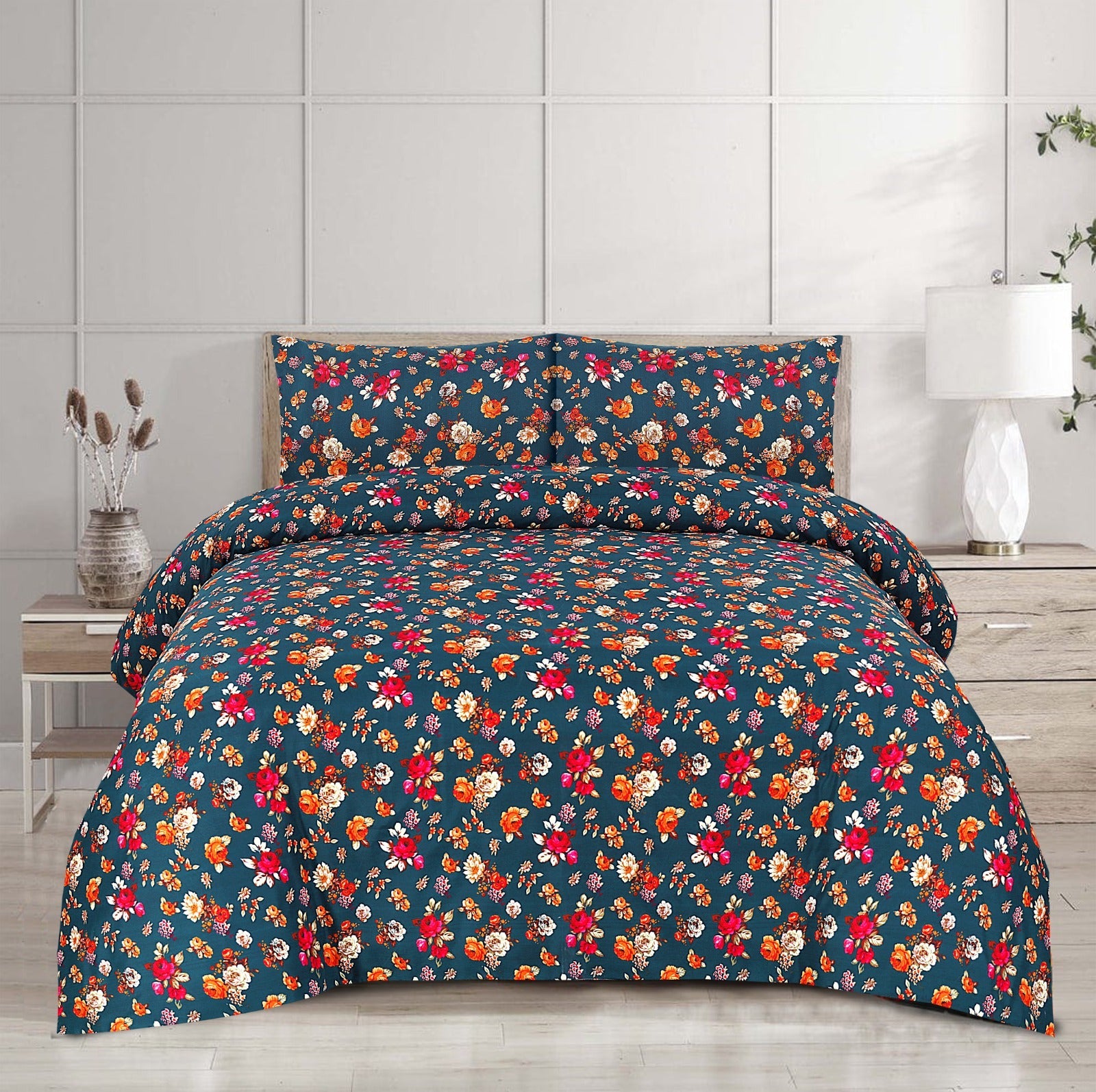 Pure Cotton 3pc Bedsheet Set WF-57 Bed Sheets