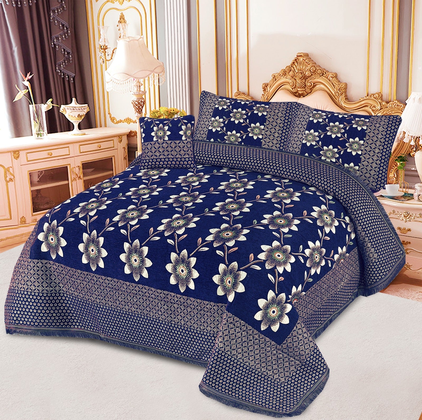 4pcs Velvet jecard Bedsheet Set MS-54