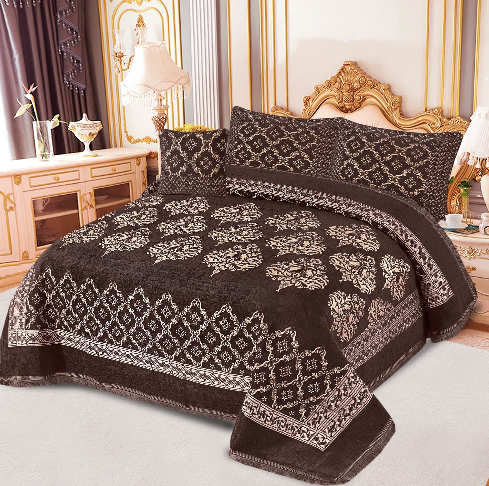 4pcs Velvet jecard Bedsheet Set MS-46