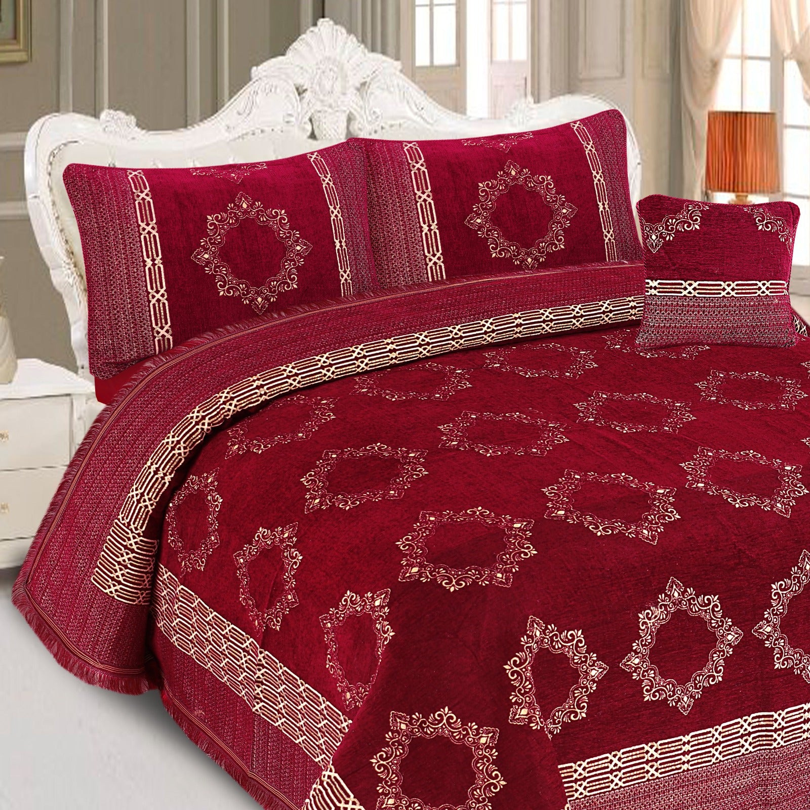 4 Pcs Velvet jecard Bedsheet Set MS-39