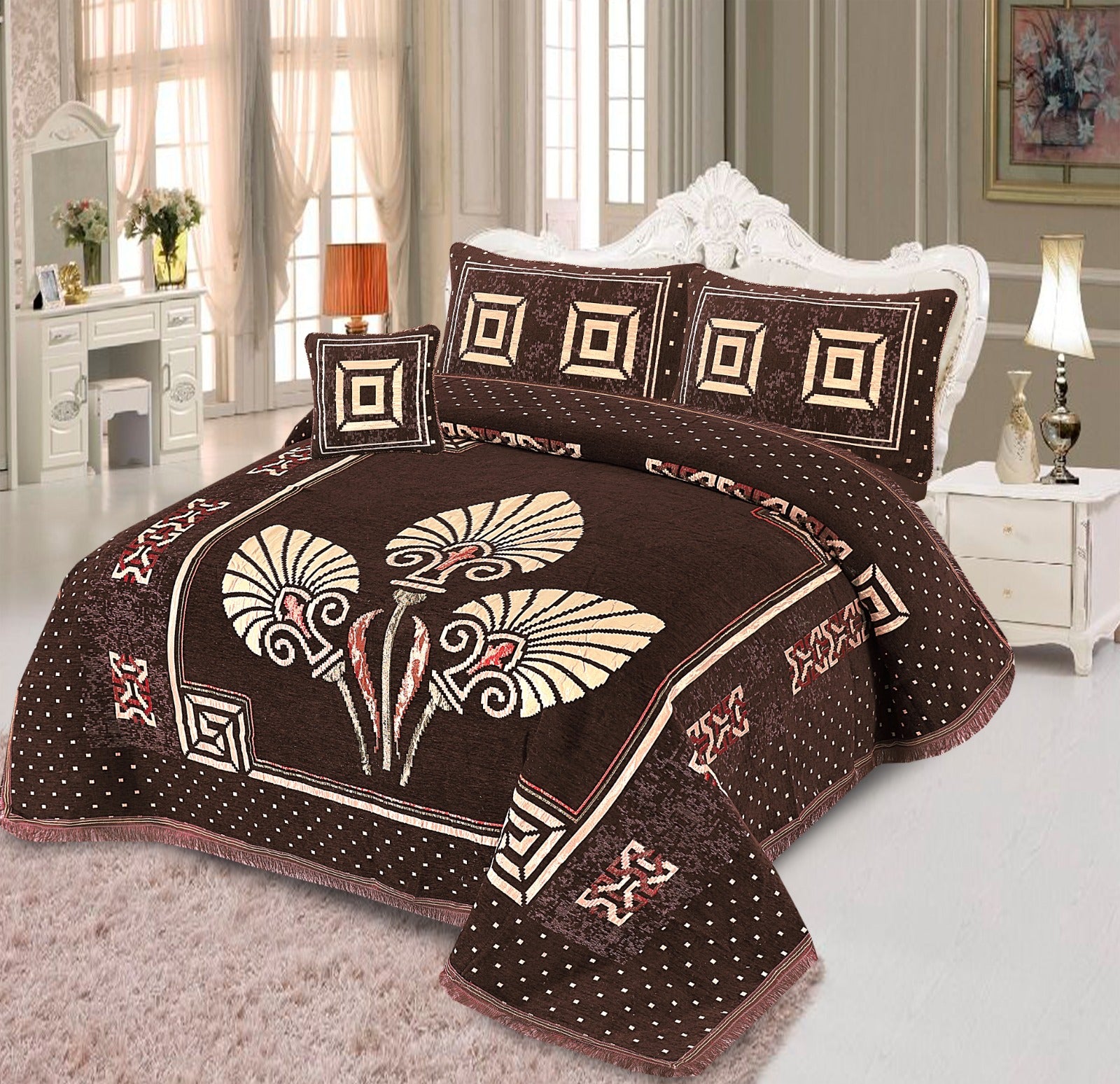 Pcs Velvet jecard Bedsheet Set MS-42