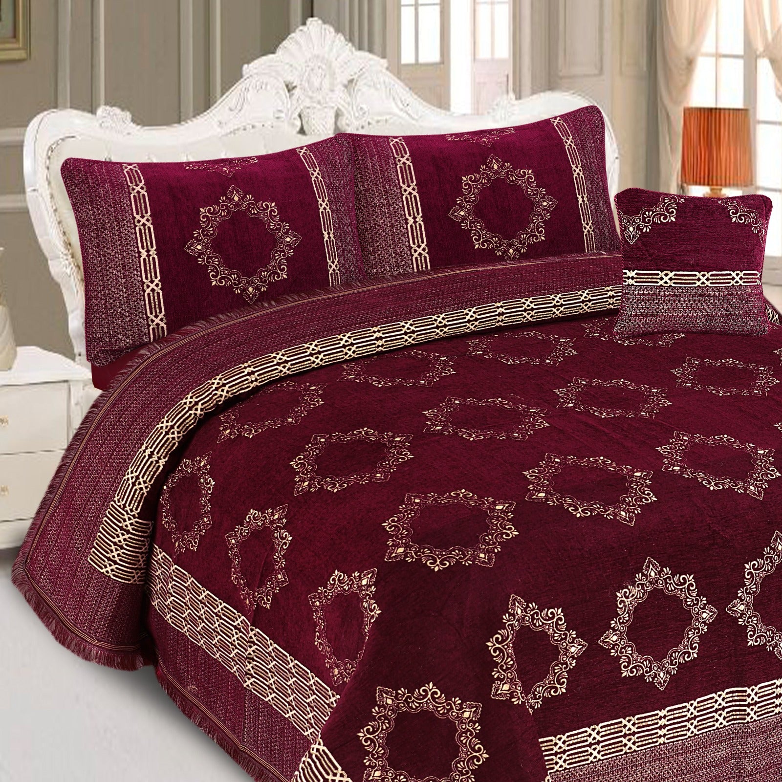 4 Pcs Velvet jecard Bedsheet Set MS-36