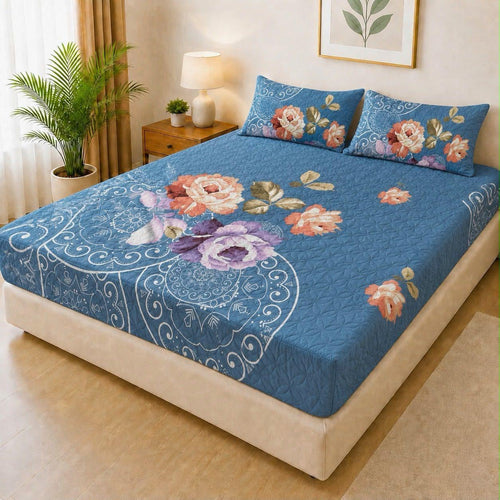 Qulited  Water Proof Mattress Protector with Pillow Cover Q12