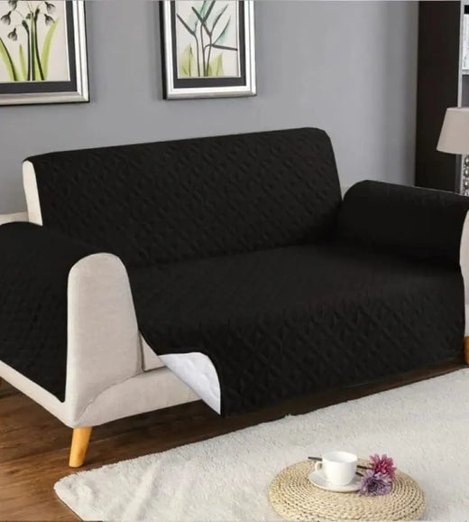 Ultrasonic Cotton Quilted Sofa Cover﹙ Black﹚
