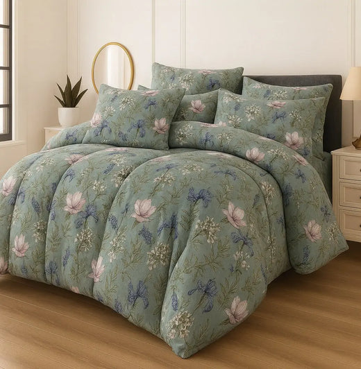 Winter Quilt/Razai Set WR-2503 Pure cotton (Heavy polyester Filling)
