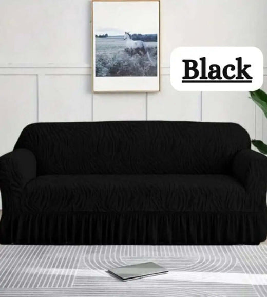 Zebra Style Velvet Sofa Cover﹙ Black ﹚