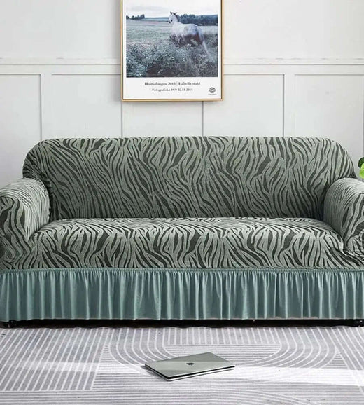Zebra Style Velvet Sofa Cover﹙ Elaichi ﹚