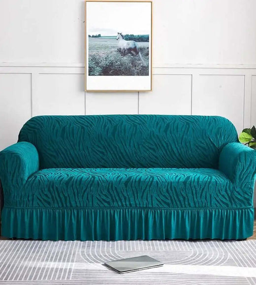 Zebra Style Velvet Sofa Cover﹙ Zinc ﹚